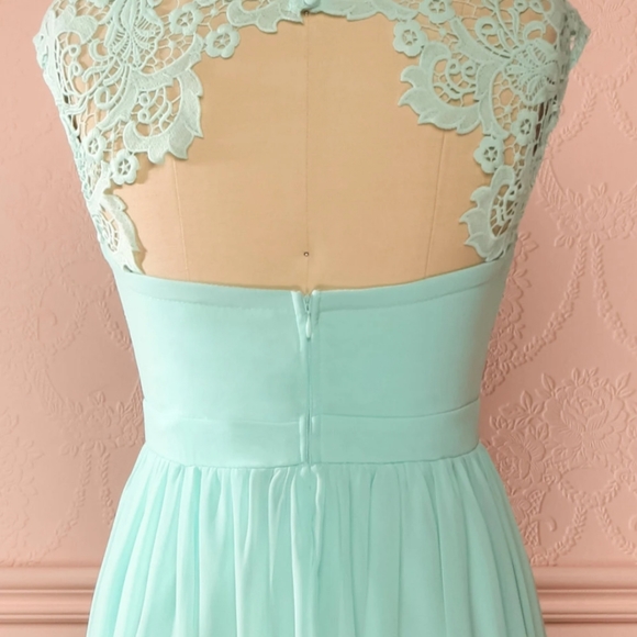 Open back mint evening gown - Picture 7 of 7